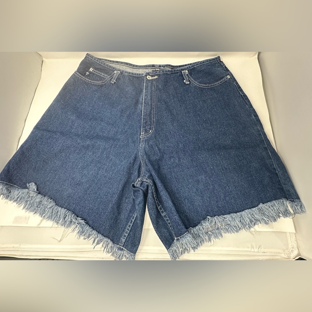 Diva Blue Jean Shorts with Frayed Hem